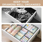 Drawer Organizer Clothes & Dresser Organizers - 12 Pack Foldable Drawer Dividers, Baby Clothes Organizer & Nursery Storage for Sock, Underwear, Bra, Belt, Closet and Dresser Drawer Organizers(Grey)