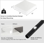 Venusmiles Square Floating Shelves for Wall, 12" W x 12" D x 2" H, 2 Pack of Small Wall Mounted Engineered Wood Shelves with Invisible Brackets for Living Room, Bedroom, Bathroom, Kitchen Decor, White