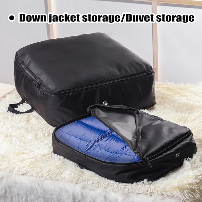 Space Saver Bags, Reusable Comforter Storage Bag, Compression Packaging Cube for Down Jacket, Bed Sheet, Clothes, Bedding, Pillows, Comforters, Blankets, 2 Pack, L