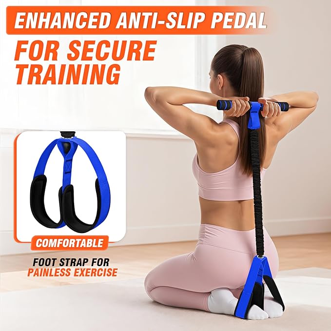 Pedal Resistance Bands with Handles, Upgrade Women Exercise Bands for Full Body Training, Core, ABS, Legs, Glutes, Arms, Pilates, Physical Therapy, Strength, Sit Up Equipment for Home Workout