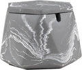 FREELOVE Concrete Ashtray with Lid & Stainless Steel Ashtrays for Cigarettes, Cement Ash Tray Smoking Holder Indoor Smokeless Outdoor Windproof Patio Home Office Cool Decor(Grey-White, Large)