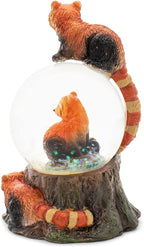 Elanze Designs Red Panda Miniature 45MM Sturdy Polyresin Magical Whimsical Tabletop Dresser Nightstand Glitter Water Snow Globe Figurine Decoration