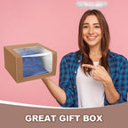 50 Pcs 50 Pack Hat Boxes with Clear Window, Foldable Black Gift Boxes for Baseball Caps, Storage, Display and Shipping (Brown)