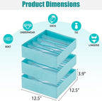Bra Storage Drawers Organizer for Clothing Underwear Drawer Organizer Dividers Foldable Storage Cube Bins for Bra,Socks, Underwear,3 Pack （Light Green）