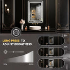 LOAAO 20"x30" LED Mirror for Bathroom, Lighted Bathroom Mirror with Lights, Anti-Fog, Dimmable, Memory Function, Clear Reflection
