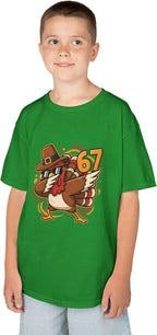 Dabbing Turkey 67 Funny Thanksgiving Pilgrim Kids Boys Girls Cool Swag Retro Fall Football Feast