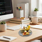 11-Piece Cats Figurines:Mobile Phone Cat Office Decor,Featuring Computer,Desk,Sleeping Cat,Iced Coffee Cute Resin Decor for Offices,Gardens,and Homes The for Cat Lovers