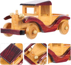 BESPORTBLE Vintage Wooden Car Model Decor Retro Wood Craft Ornament for Home Desktop Lightweight and Chic Rustic Vehicle Decoration Creative Collectible Gift for Model Enthusiasts
