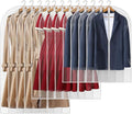 12 Packs All Clear Garment Bags for Hanging Clothes, Suit Bags for Closet Storage, Plastic Waterproof Suit Cover Bags with Zipper for Coats, Jackets, Dresses (24" x 40" & 48" & 55")