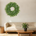 26 Inch Large Boxwoods Wreaths for Front Door Artificial Green Eucalyptus Leaves Greenery Indoor Outdoor Wreath Home Decor Porch Window Wall Farmhouse Door Decorations Spring Summer All Season