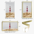 8.5x14 Aluminum Metal Picture Frame,Tempered Glass Gold Photo Frame 8.5x14 for Family Photo,Posters,Art,Document to Wall Mount Horizontally or Vertically