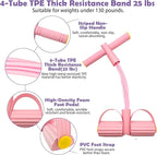 Multifunctional Pedal Resistance Band with Handle,4/6/8 Tubes for All Weights,Upgrade Heavy-Duty TPE Tubes with 300% Stretch for Full Body Workouts.