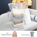 3 PACK Cube Vacuum Storage Bags,Large Cube (19.6 * 27.5 * 11.8 Inch), Extra Large Vacuum Seal Bags for Clothing, Comforters, Blankets, Bedding, Closet Organization Space Saving