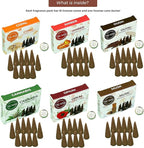 TRUMIRI Exotic Incense Cones - Variety Pack - Total 60 Cone Incense (6 Scents x 10 Conos) - Copal, Oud, Musk, Amber - Cone Incense Scents - Insense Cones - Incent Cone