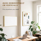 Linen Bulletin Board 30" x 20", White Fabric Pin Board with Gold Aluminum Frame, Decorative Vision Board for Home Office, Bedroom & Dorm Wall Decor, Includes 10 Push Pins