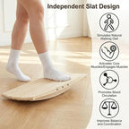 Balance Board Trainer for Standing Desk, Wooden Wobble Rocker Board for Core Strength Training, Office Balance Board for Home Fitness & Stability