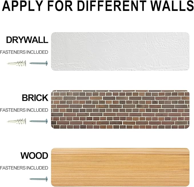 Floating Corner Shelves Set of 3, Solid Wood Picture Wall Shelf, Floating Shelves for Storage for Bedroom Kitchen Bathroom Living Room (White)