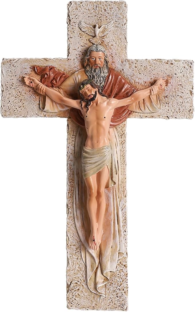Rlcvecv Crucifix Wall Cross,Jesus Wall Art Cross Decor Catholic Gifts,Religious Crosses for Home Decor