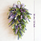 Idyllic 22 Inch Lavender Floral Swag with Bunny Ear Eucalyptus for Front Door Decor Artificial Outdoor Hanging Wedding Arch Spring Wreaths Alternative and Home Entrance Decoration