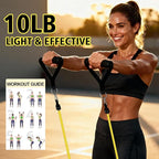 WHATAFIT Resistance Bands Set with Handles - Exercise Bands Home Gym Strength Training Equipment, Includes Door Anchor & Ankle Straps for Full Body Workout Bands, Physical Therapy - for Men and Women