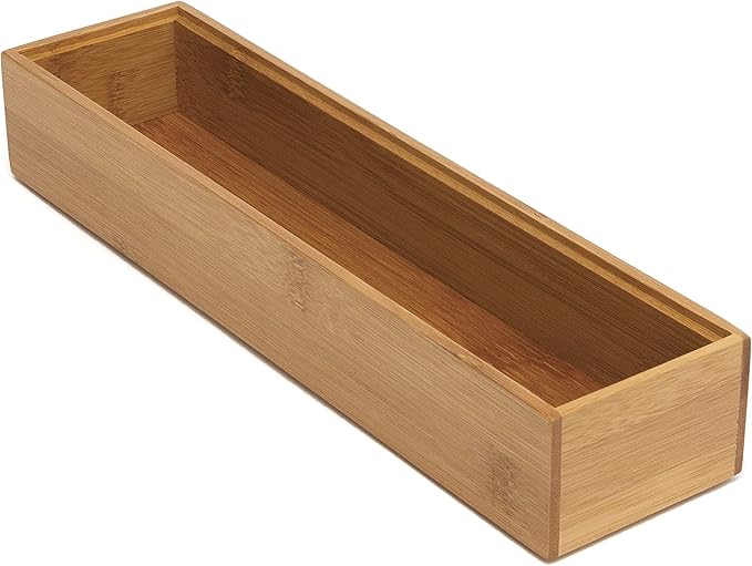 Lipper International 8182S Bamboo Wood Stacking Drawer Organizer Box, 3" x 12"