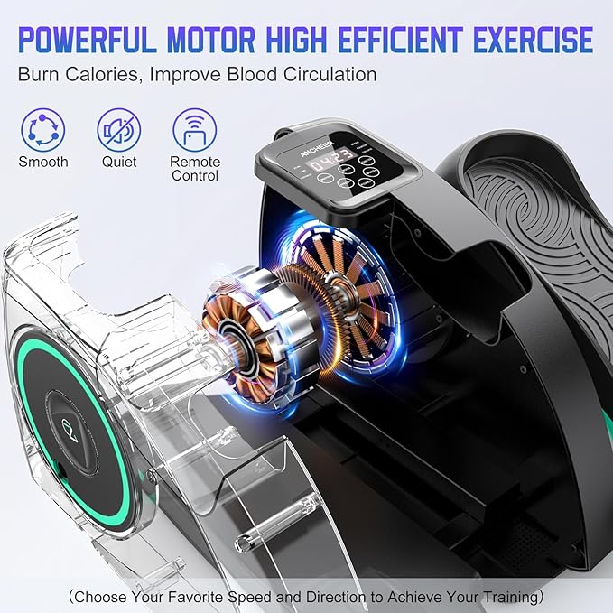 ANCHEER Under Desk Elliptical Machine, Electric Seated Pedal Exerciser, Mini Elliptical Machines, LCD Display Monitor, Portable Quiet Elliptical Machine, Leg Exerciser for Home