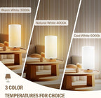 3-Color Adjustable Bedside Table Lamp for Bedroom Set of 2,Minimalist Wood Base&Round Fabric Shade,Cozy Lighting Nightstand Boho Lamp,Reading Desk Night Stand Light for Room,Office,kitchen,Nursery