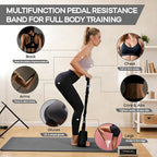 Multifunction Pedal Resistance Band with Handle, 3 Tube Adjustable 30/40/50LB Foot Pedal Puller Resistance Bands with Poster, Extended Length Tension Rope for Men Women Full Body Workout Home Gym