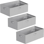 SpaceAid 3 Pack 10" High Under Bed Storage Containers, Large Underbed Storage Organizer Bins with Lids for Bedroom, Dorm, Clothes, Closet Organization, Bed Sheets and Blankets (Gray)