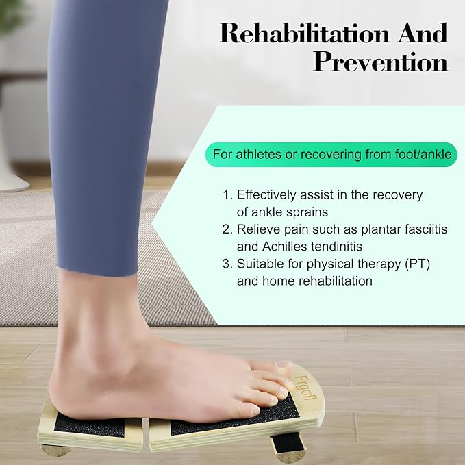 Balance Board for Ankle Strengthening & Physical Therapy - Adjustable Single Leg Board for Recovery from Sprains, Plantar Fasciitis | Stability Trainer with Video Guide and Carry Bag