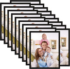 Giftgarden 8x10 Picture Frame Set of 18, Lightweight 8 by 10 Frames Bulk for Gallery Wall Photo Hanging and Tabletop Display, Black