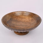 EDHAS Mango Wood Decorative Wooden Bowl Hand Carved Home Decor for Dining Table Center, Living Room, Kitchen Décor (12" x 12' x 4.75")