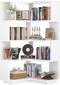 Armocity Corner Book Shelf - 5 Tier Corner Bookshelf Etagere Bookcase with Baffle, Freestanding L Shaped Display Shelf Stand for Home Office, Living Room, Bedroom, Kitchen, White