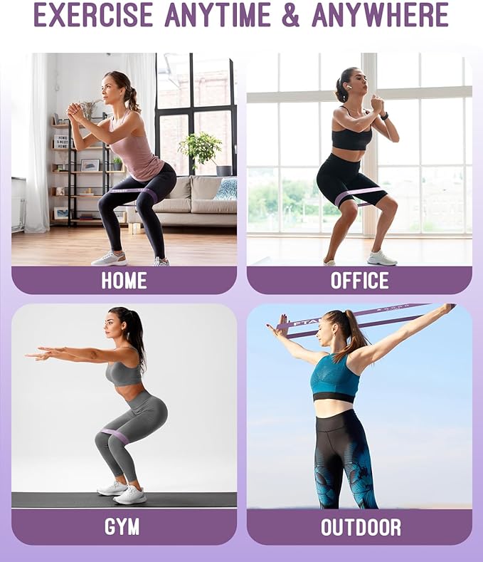 Resistance Bands for Working Out, Exercise Bands with 5 Resistance Levels, Natural Latex Resistance Bands Designed for Home Fitness, Strength Training and Flexibility Exercises