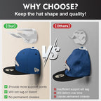 22 Pack Adhesive Hat Hooks for Wall, Removable Hat Rack for Baseball Caps, New Upgrade Wall Hat Holder, Hat Hanger(White)