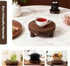 3 Pcs Wood Display Stand, Wooden Display Risers for Plant, Risers for Decor Home Kitchen (Brown, 8, 6, 5'')