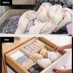 Drawer Organizer Clothes,12Pcs Dresser Drawer Organizers Foldable Closet Organization and Storage Dividers for Underwear, Sock, Baby Closet Organizer (Beige)