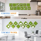 DOLLAR BOSS Large Cork Board for Wall 48" x 36" x 0.5" Bulletin Board 12 Packs Corkboard Tiles Self Adhesive Felt Wall Tiles for Office Home School, Green