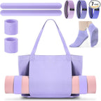 Yoga Bag Set for Women Including Yoga Mat Tote Bag, Booty Resistance Bands, Non Slip Sports Socks Silicone Ties for Pilates Travel Workout Office Home Gym