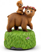 AIDLNS Sunshine of Mom’s Heart - Handcrafted Resin Bear Music Box, Rotating Collectible Figurine, Plays You are My Sunshine – Mother and Daughter Bear Gift for Birthday, Christmas & Home Decor