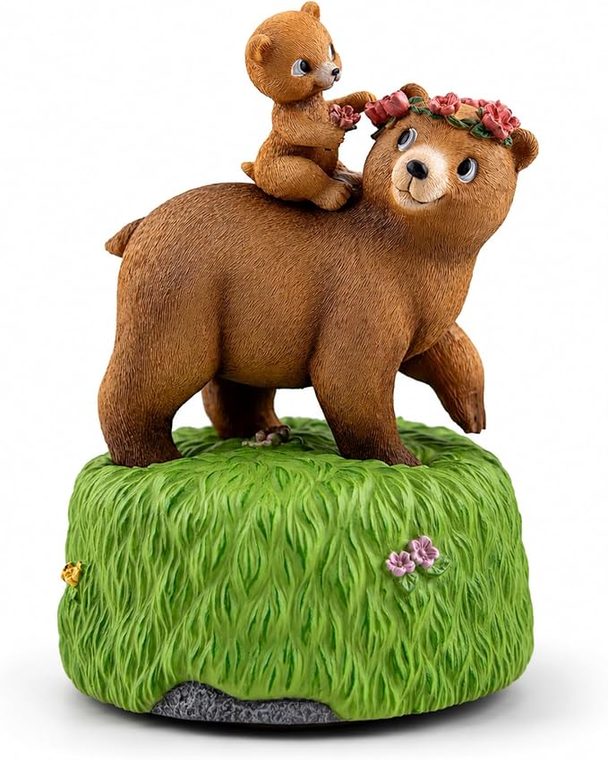 AIDLNS Sunshine of Mom’s Heart - Handcrafted Resin Bear Music Box, Rotating Collectible Figurine, Plays You are My Sunshine – Mother and Daughter Bear Gift for Birthday, Christmas & Home Decor