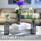 Mini Bud Vases As Wedding Centerpieces for Tables,Clear Bud Vases for Flowers,Small Flower Vases Suitable for Birthday Party,Anniversary,Wedding Reception,Baby Shower (Black, 12PCS)