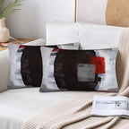 Red and Grey Abstract Art Pillow Cover, Modern Black White Decorative Throw Pillows Cushion Cover for Bedroom Sofa Living Room 12 x 20 Inch Set of 2