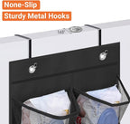 KIMBORA 2 Packs Narrow Over the Door/Wall Shoe Organizer, Small Hanging Shoe Rack for Closet with Clear Mesh Pocket for Bathroom, RV, Pantry, Camping (Black)