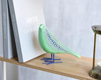 Quoowiit Bird Figurine, Modern Sculpture and Statues for Home Decor, Animal Statues for Bookshelf, Table, Entryway, Fireplace, Resin Decorative Sculpture with Chic Polka Dots Art Design (Green)