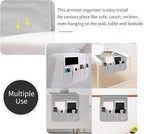 Sofa Armrest Organizer, Remote Control Holder for Recliner Couch, Arm Chair Caddy with 6 Pockets for Magazine, Tablet, Phone, iPad (Silver Gray, W13'' x L33'')