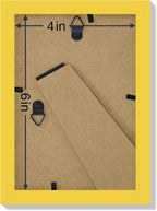 Vittanly 4x6 Picture Frames Set of 9, Shatter Resistant Plexiglass, Display 3.5x5 Pictures with Mat or 4x6 without Mat, Photo Frames for Wall or Tabletop, Engineered Wood, Yellow