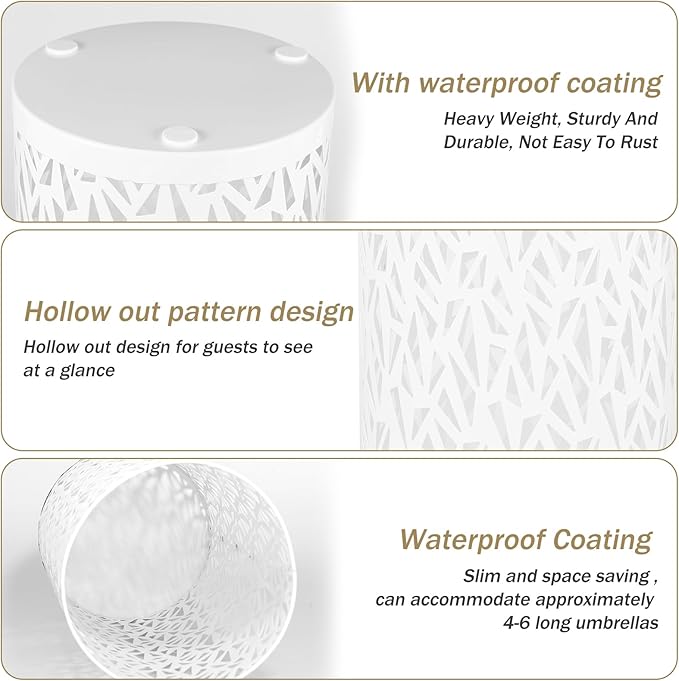 Umbrella Holder, Umbrella Stand Rack for Entryway, Metal Umbrella Stand, Freestanding Umbrella Stand Round Umbrella Holder for Canes, Indoor Walking Stick Holder for Home Entryway Office