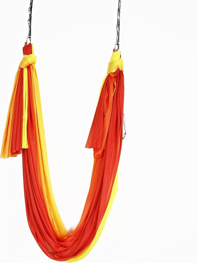 Aerial Yoga Hammock Aerial Pilates Silk Yoga Swing Set Inversion Equipment include daisy Chain, Pose Guide 5.5 yards