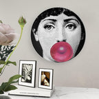 Lina Cavalieri Plate, Wall Decorative Plate, Mysterious Face Plate Wall Hanging Decoration,Including Bracket And Special Spring HooK, (Style-12, 8inch)
